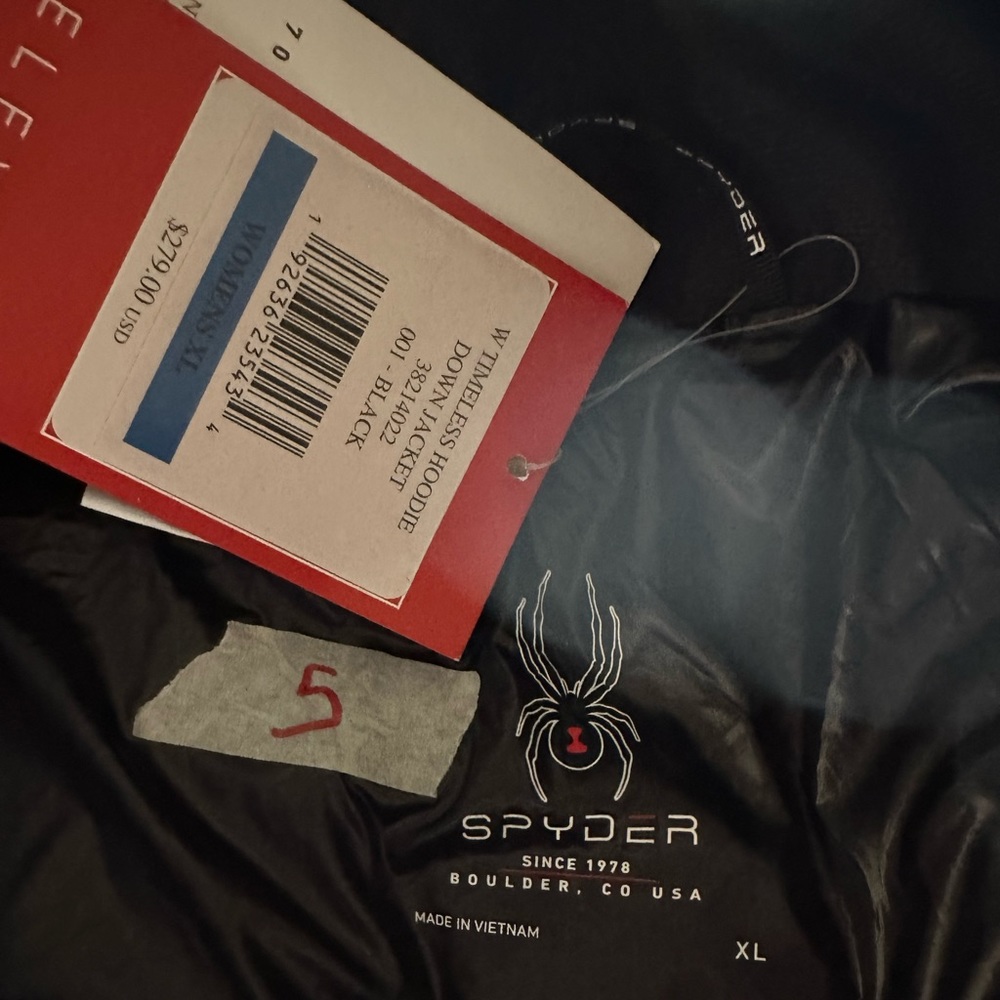 NWT excellent Spyder down filled Jacket 700 Power Fill XL fits like large